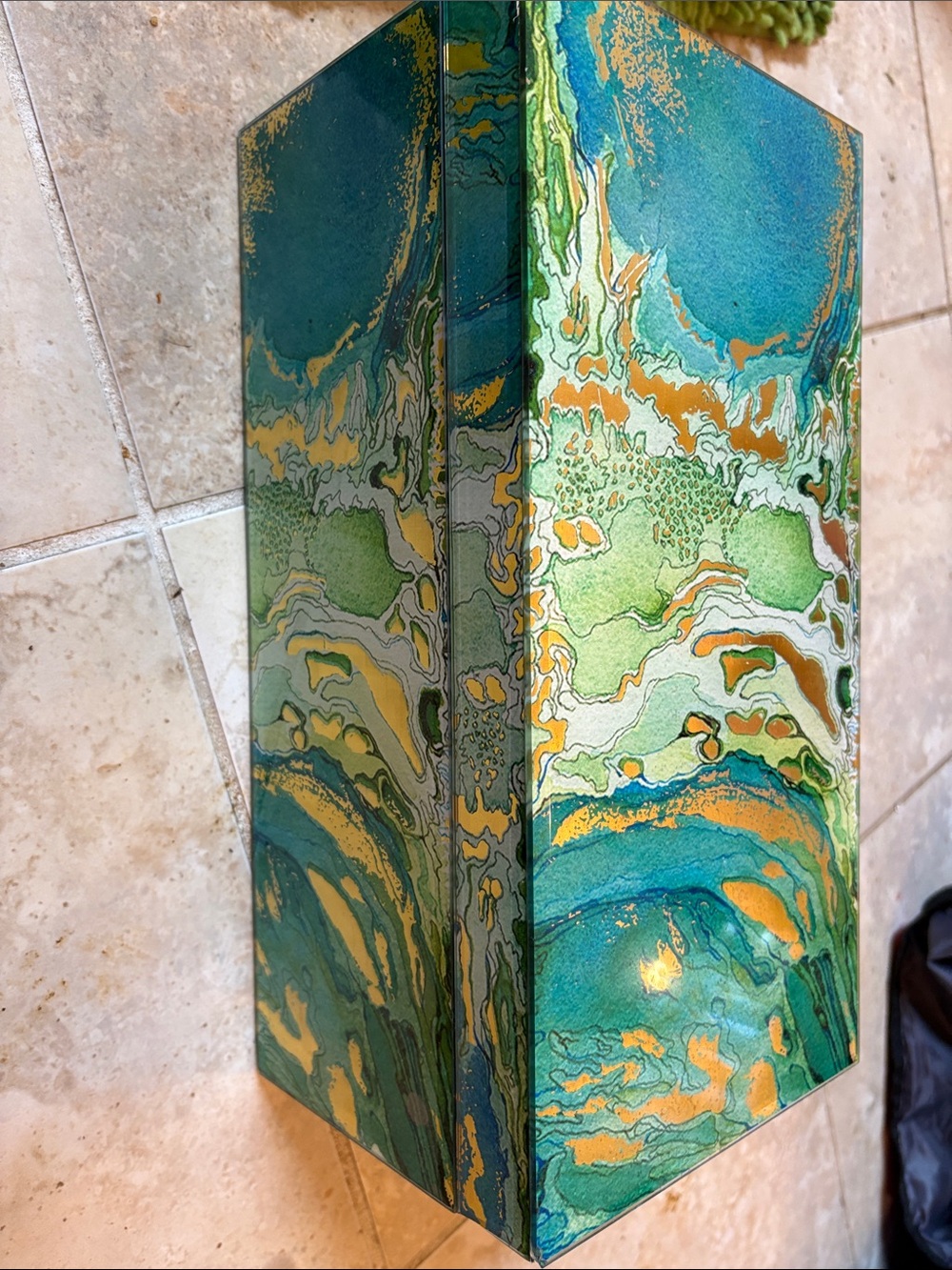 Abstract Green & Teal Marble Art